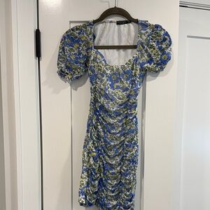 Nasty Gal Blue and Green Floral Mini Dress